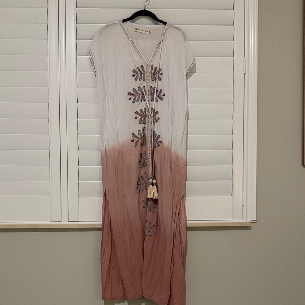 Beaded caftan in ombré pink size XS